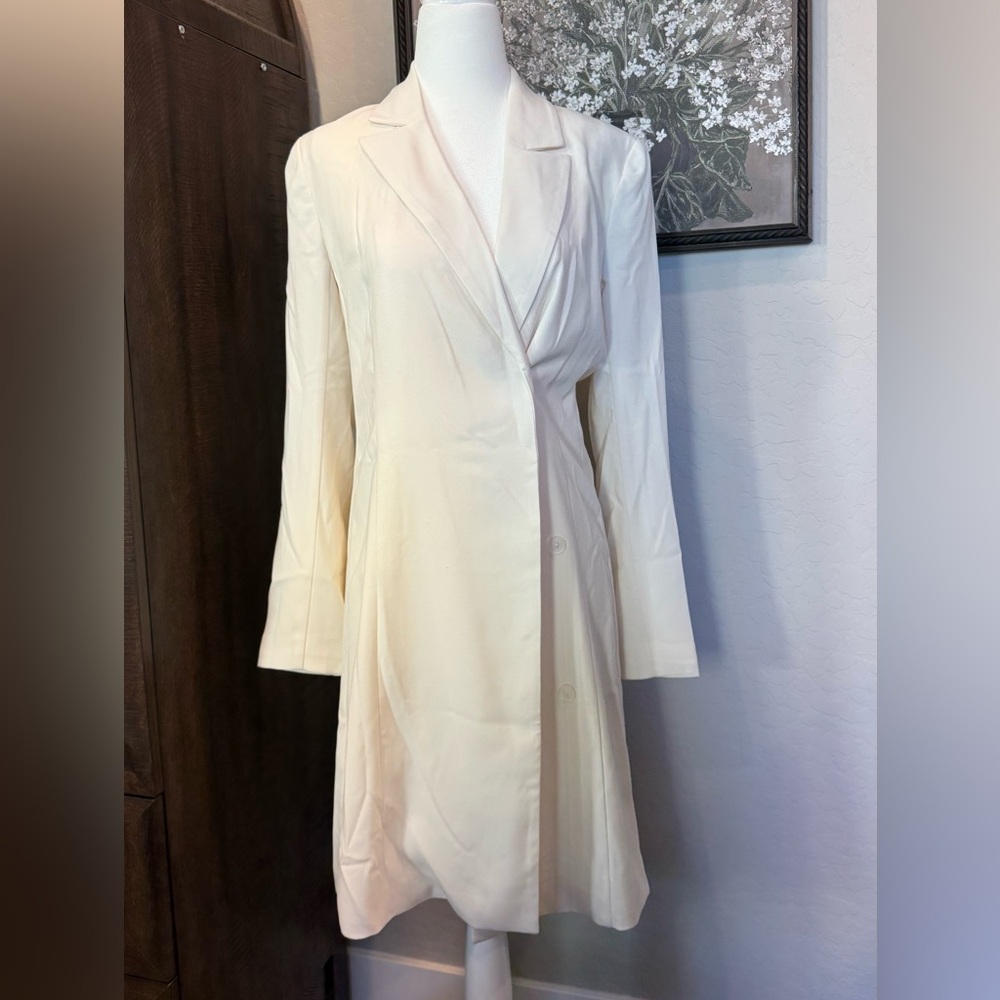 H&M Cream Long Blazer Coat